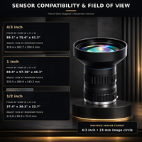 Objectif de vision industrielle FA 12MP 12mm F2 à F22, cercle d'image 4,3 pouces 23mm, monture C, objectif de caméra industrielle LFHHG-1220M-B