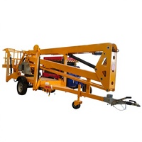 Plateforme élévatrice hydraulique montée sur remorque, à flèche articulée, propulsée par batterie