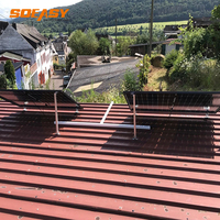Système de montage solaire réglable avec pieds avant et arrière, angle d'inclinaison de 15 à 30 degrés pour toit solaire