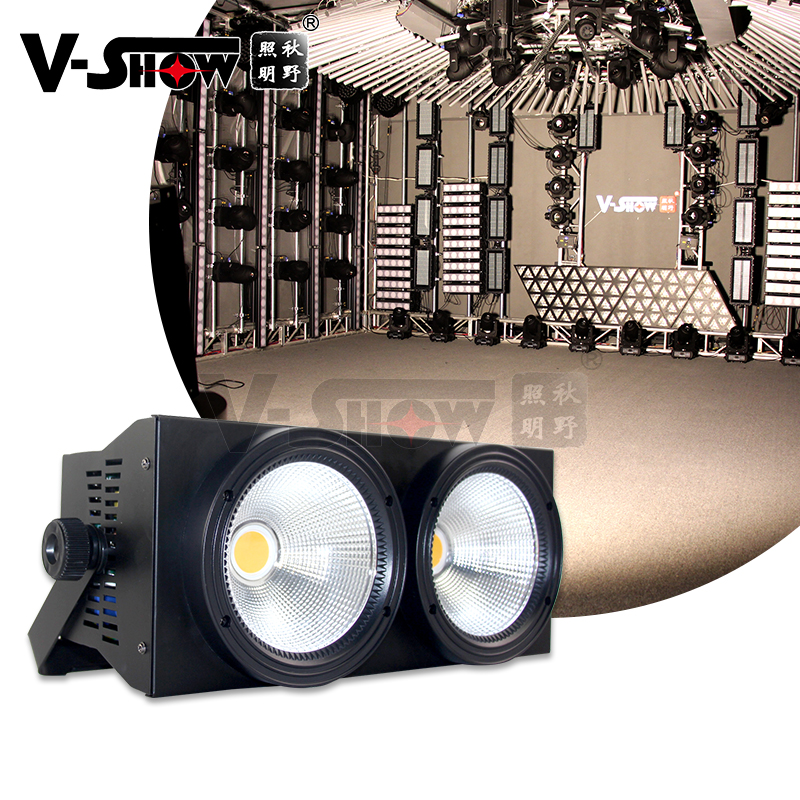 2X100W 2 Ogen Led Blinder Licht Cob Koel En Warm Wit Led High Power Professionele Podiumverlichting Voor Dj Disco Party