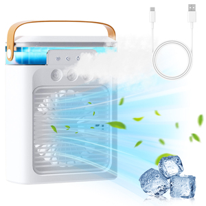 Mini Air Conditioner, <b>Cooler</b> Fan, Rechargeable Portable Desk Air Cooling Humidification Quiet Air <b>Cooler</b> for Summer Season - Product Image 1