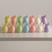 Velas de Pascua con Forma de Huevo, Decoración Creativa para las Fiestas y Regalo, Cera Mixta de Soja con Forma de Conejo
