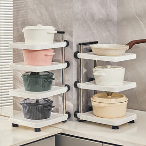 Nouveau design Support de rangement pour ustensiles de cuisine Support de comptoir pour casseroles <span class=keywords><strong>sous</strong></span> l'évier sans poinçonnage - Product Image 4