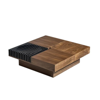 Table basse en bois moderne et luxueuse de conception créative avec rangement caché pour le salon, meubles de maison