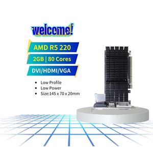 Precio al por mayor para AMD Radeon R5 220 2GB <span class=keywords><strong>DDR3</strong></span> 64bit PC Tarjeta gráfica de <span class=keywords><strong>video</strong></span> Perfil bajo R5220 GPU Fan Cooler para escritorio - Product Image 1