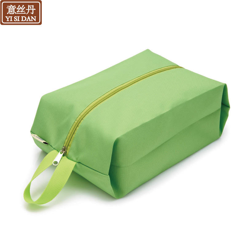 กระเป๋ารองเท้าสีเขียวลายผลไม้