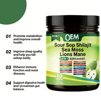 OEM 24 en 1 Capsules de Graviola Soursop avec Shilajit, Sea Moss, Lions Mane, Curcuma, Ashwagandha, Vegan, Gingembre, Miel de Manuka