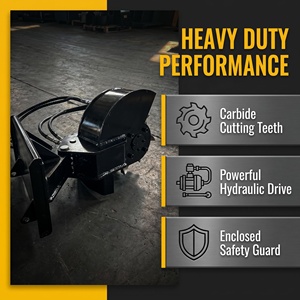 Broyeur de souches robuste pour chargeuse compacte compatible Bobcat CAT John Deere <span class=keywords><strong>Kubota</strong></span> SSQA, dents en carbure et entraînement hydraulique avec protection - Product Image 2