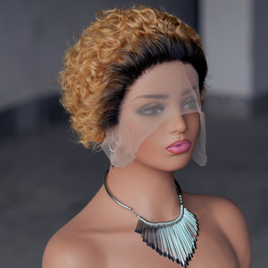 วิกผมสั้นแท้100% มนุษย์วิกผมหยิกแบบบราซิลเลี่ยนขนาด6นิ้ว - Product Image 6