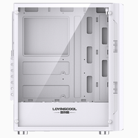 Boîtier PC LOVINGCOOL ATX, ventilateurs PWM ARGB pris en charge, USB 3.0, boîtier d'ordinateur de tour moyenne, châssis de PC de jeu en verre trempé unique