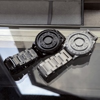 Nouvelle montre à Quartz Ultra Roulette de technologie noire de concepteur de vente chaude pour les hommes femmes nouveau Concept verre magnétique créatif d'alliage