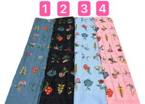 Tissu en dentelle tricotée brodée jacquard, <span class=keywords><strong>nylon</strong></span>/coton, respirant, léger, largeur 130 cm, vêtements de mariage pour filles/femmes - Product Image 2