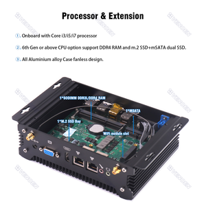 Mini PC sans ventilateur InteI Core I7 4578U I5 7287U 4278U I3 6157U ITX <span class=keywords><strong>Ordinateur</strong></span> industriel robuste RS232 HD-MI VGA Win10 Pro Linux US - Product Image 6