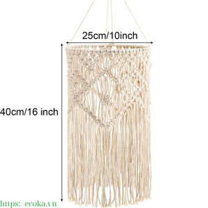 Pantalla de Lámpara de Macramé Tejida a Mano, Estilo Nórdico Bohemio, 100% Algodón Transpirable, Accesorios para Lámparas Colgantes, Precio Económico, de Vietnam - Product Image 3