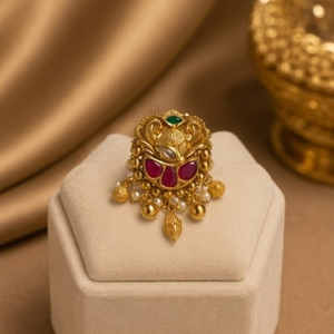 Indian Traditional <b>Ring</b> for Women <b>Gold</b> Heritage Jewelry Pendant Design for Wedding Party Gift - Product Image 6