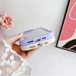 Gương phong cách sóng khung TPU Ins trang điểm chống sốc dễ thương bảo vệ kẹo màu đầy đủ Silicone sang trọng 2025 lớn điện thoại di động trường hợp - Product Image 2