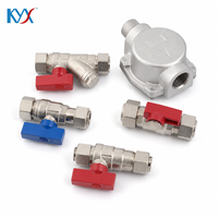 Ensemble de 4 vannes à boisseau sphérique en aluminium et plastique, filtre à eau et à gaz pour accessoires de système de chauffage de chaudière murale à gaz