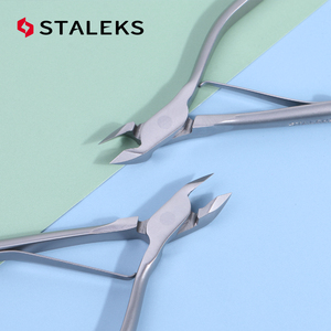 <span class=keywords><strong>STALEKS</strong></span> NS-80-5 Coupe-ongles professionnels en acier inoxydable de 4,7 mm |   Ciseaux à cuticules pour doigts, orteils et lèvres des lèvres, à ressort simple/double - Product Image 2