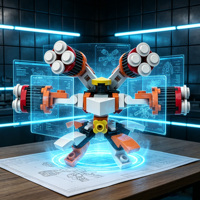 Bloques de Construcción DIY, Robot de 4 Patas, Torreta Móvil, Mecha Transformable, Ladrillos de Construcción, Juguete para Niños, Kit de Modelo de Ensamblaje
