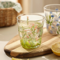 Mug à café jetable en verre borosilicate haute résistance, isolant, anti-explosion, avec bouchon de paille, résistant à la chaleur et au froid, style glacier