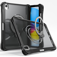 Casing Tablet Anti Benturan Desain Baru PC TPU 360 Putar dengan Dudukan Logam dan Slot Pena untuk iPad Air 11 2024 2025 2026