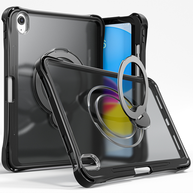 New Design PC TPU 360 Rotating Metal Stand Shockproof Tablets Cases with Pen Slot for ipad Air 11 2024 2025 2026 Case