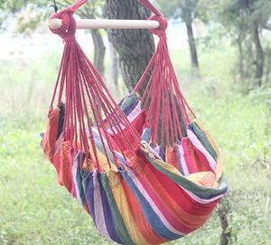 Jardín al aire libre Picnic colgante ocio <span class=keywords><strong>hamaca</strong></span> columpio con <span class=keywords><strong>dos</strong></span> cojines algodón asiento individual - Product Image 4