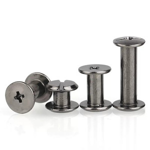 Custom Logo Black Carbon Steel Chicago Binding Post Schroef Metalen Schroef Post Nagel Klinknagel 6Mm 12Mm - Product Image 4