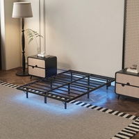 Lit suspendu simple en métal pour chambre à louer, cadre en acier au carbone à double rangée, support de matelas pour appartement et chambre à coucher