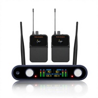 Microphone sans fil professionnel portable Aidi à deux canaux UHF en métal avec suppression du bruit pour la parole, la scène, le chant, la danse et l'usine