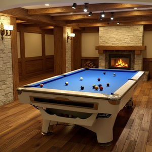 Table de billard de luxe 9 pieds en bois massif et ardoise avec système de retour de billes de qualité tournoi - Product Image 6