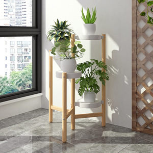 Soporte para Plantas de Estilo Nórdico, de 3 Niveles, con Acabado en Madera Blanca, para Interiores, Sala de Estar, Multifuncional, para Flores - Product Image 3