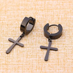 Vintage 18K Orthodox Classic Cross Stainless Steel Dangle <b>Hoop</b> <b>Earrings</b> <b>for</b> <b>Women</b> Stylish - Product Image 4