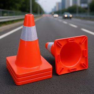 Cône de signalisation routière standard en PVC, réflecteur haute intensité, pour parkings, autoportant, IP65 - Product Image 2