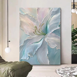 Dipinto a Olio Moderno Minimalista con Texture Floreale 3D, Decorazione per Soggiorno in Tonalità Crema, Grande Arte Murale con Peonie Francesi per Ingresso - Product Image 3