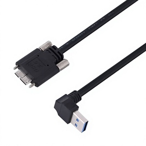 Câble USB 3.0 Micro-B à Micro-B à 90 degrés, 5 Gbit/s, avec verrouillage par vis et blindage tressé, pour extension d'ordinateur et transfert de données - Product Image 1