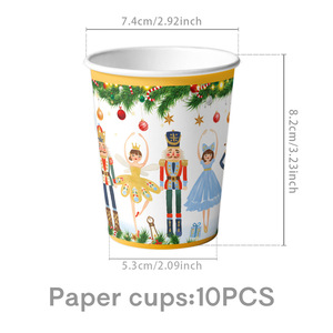 Juego de Vajilla Navideña DAMAI con Diseño Nuevo, Tema de Cascanueces y Hada de Ciruela, Platos, Vasos y Servilletas Desechables de Papel - Product Image 5