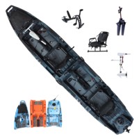 Kayak modulaire Itoo pour 2 personnes en HDPE, 14,76 pieds, pliable, détachable, avec moteur à pédales, ailerons propulseurs, écologique, résistant à l'eau, neuf