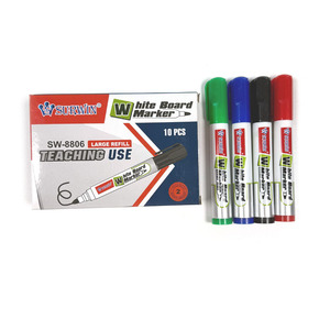 SW-8806 Whiteboard Marker 10 Pcs Teaching Use Black Blue <b>Red</b> Ink Erasable Whiteboard Writing Marker - Product Image 1