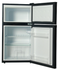 Réfrigérateur compact à portes françaises avec congélateur supérieur et compartiment réfrigérateur inférieur, haute utilisation, disponible en noir ou blanc - Product Image 3