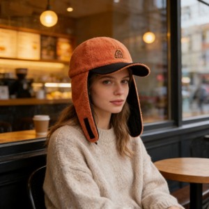 Cappellino da Baseball Invernale Vintage Reversibile |   Cappello con Paraorecchie Foderato in Pile, Traspirante e Impermeabile, 100% <span class=keywords><strong>Cotone</strong></span>, per Ciclismo in Clima Freddo - Product Image 3