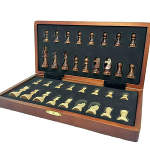 High Quality Durable 12 Inch Mahogany Solid Wood Chessboard <strong>Chess</strong> Pieces Set with <strong>Chess</strong> Clocks for Children Adults <strong>Board</strong> Games - Product Image 3