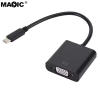Adaptor USB C ke VGA OEM, Konverter Tipe C ke VGA Kompatibel dengan Mac-Book Pro 2018/2017