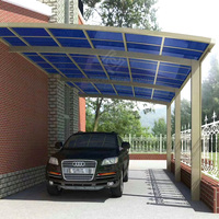 Fabrication usine prix avec haute neige et charge de pluie Pas Cher Cadre En Aluminium Cantilever Abri Garage toit de feuille de polycarbonate