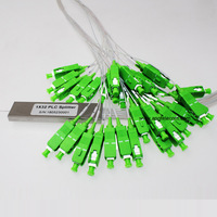 FTTH pemisah serat Mini, 1x32 tabung baja 32 Cara 1x32 PLC Splitter AC konektor APC
