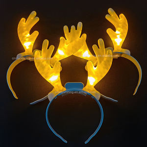 Diademas de Cuerno de Ciervo Blancas con Luz Amarilla Brillante, Suministros de Fábrica, Gran Venta, Diadema de Asta LED de Alta Calidad, Regalos para Halloween, Navidad y Festivales - Product Image 3
