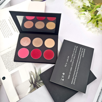 Palette de fard à joues 6 couleurs personnalisable avec logo, maquillage mat, poudre illuminatrice, marque privée, palette de fard à joues pressé DIY