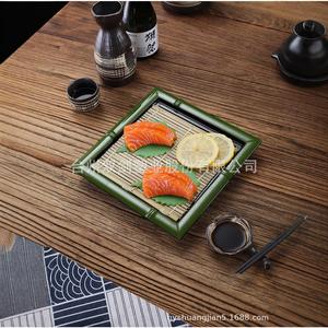 Assiette à sushi japonaise, assiette en imitation bambou style rideau de bambou, vaisselle créative, cuisine japonaise et coréenne, sashimi et - Product Image 5