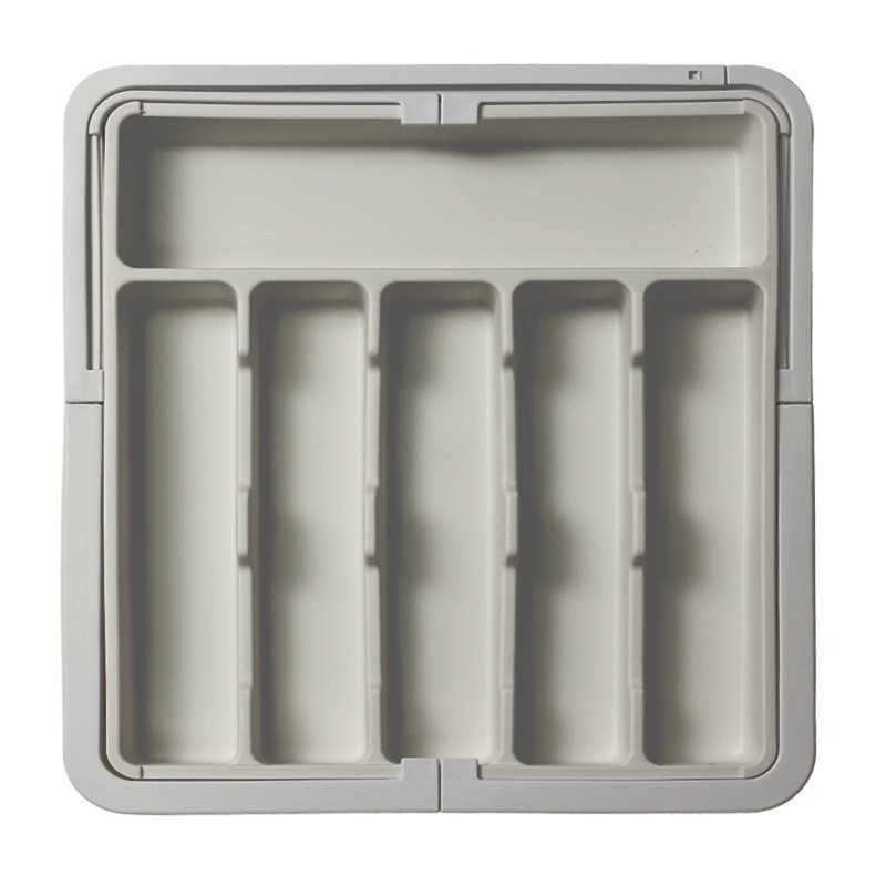 Gris (boîte de rangement extensible pour couverts à trois côtés)