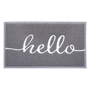 พรมเช็ดเท้าแบบวงกลม ผ้าไหมสีเทา รูปทรงสี่เหลี่ยมผืนผ้า พีวีซี สำหรับใช้ภายในบ้าน กันลื่น ทำความสะอาดง่าย พรมปูพื้นทางเข้าบ้าน ลายทันสมัย ชิ้นเดียว - Product Image 1